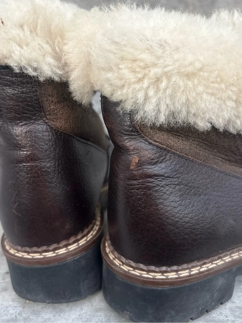 Blondo Shearling Lined Leather Winter Boots Brown Women’s 6